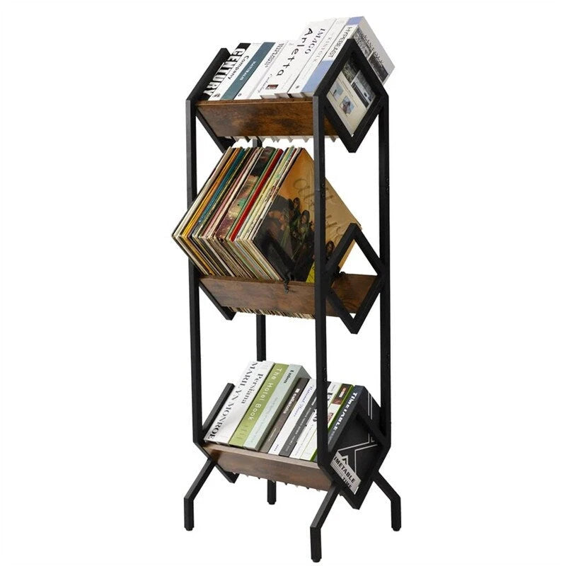 3 Tier Vinyl Record Storage Rack - 14.2D x 16.1W x 50H