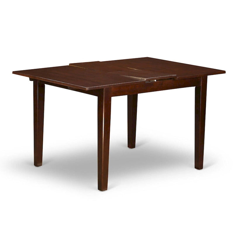 East West Furniture Dining Set Contains a Rectangle Dining Table with Butterfly Leaf and Dining Chairs (Chair Seat Type Options)