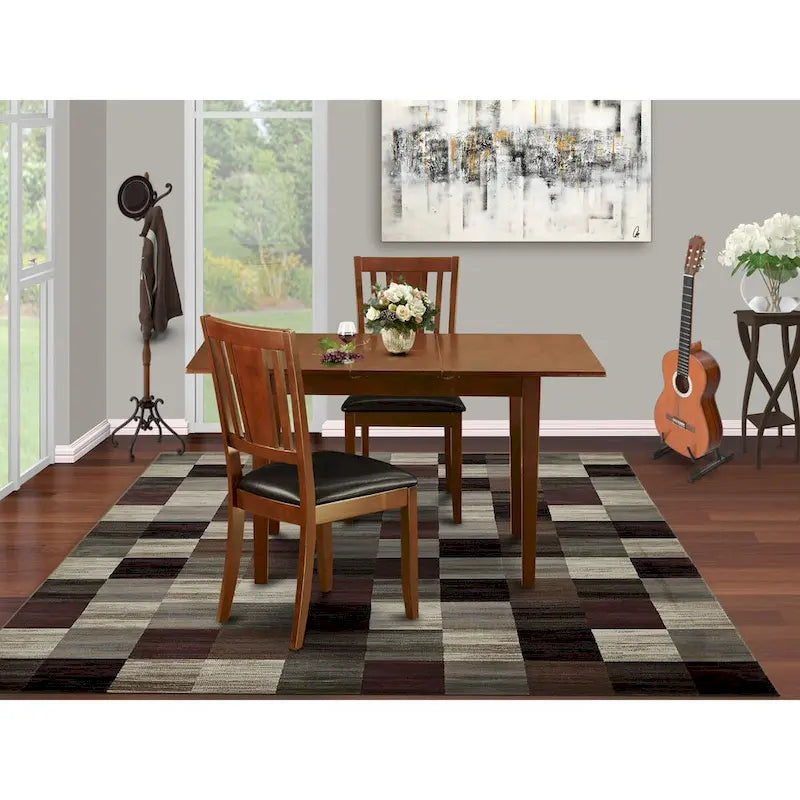 East West Furniture Dinette Set Contains a Rectangle Dining Table and Dining Room Chairs (Chair Seat Type Options)