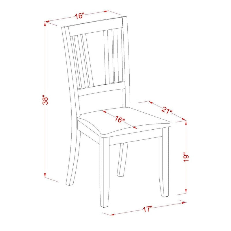 East West Furniture Dinette Set Contains a Rectangle Dining Table and Dining Room Chairs (Chair Seat Type Options)