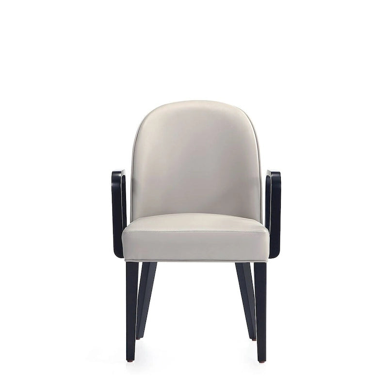 Manhattan Comfort Hillman Modern Leatherette and Velvet Upholstered Dining Arm Chair