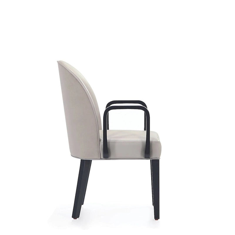 Manhattan Comfort Hillman Modern Leatherette and Velvet Upholstered Dining Arm Chair
