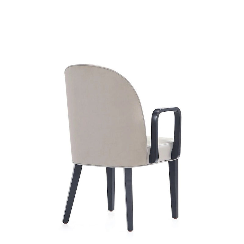 Manhattan Comfort Hillman Modern Leatherette and Velvet Upholstered Dining Arm Chair