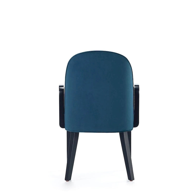 Manhattan Comfort Hillman Modern Leatherette and Velvet Upholstered Dining Arm Chair