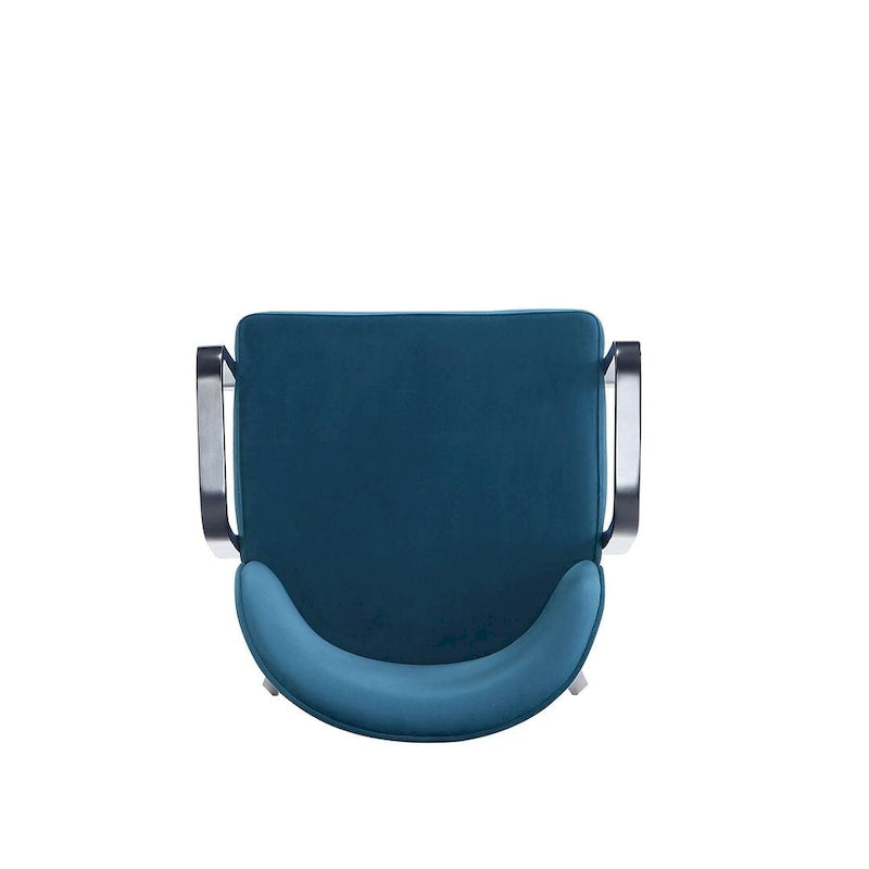 Manhattan Comfort Hillman Modern Leatherette and Velvet Upholstered Dining Arm Chair