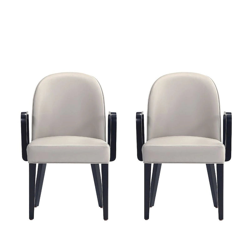 Manhattan Comfort Hillman Modern Leatherette and Velvet Upholstered Dining Arm Chair