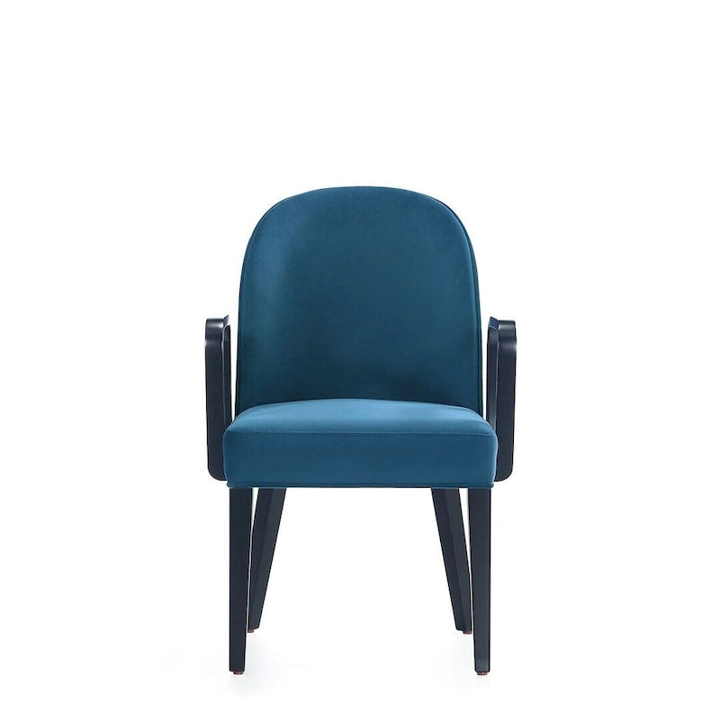 Manhattan Comfort Hillman Modern Leatherette and Velvet Upholstered Dining Arm Chair