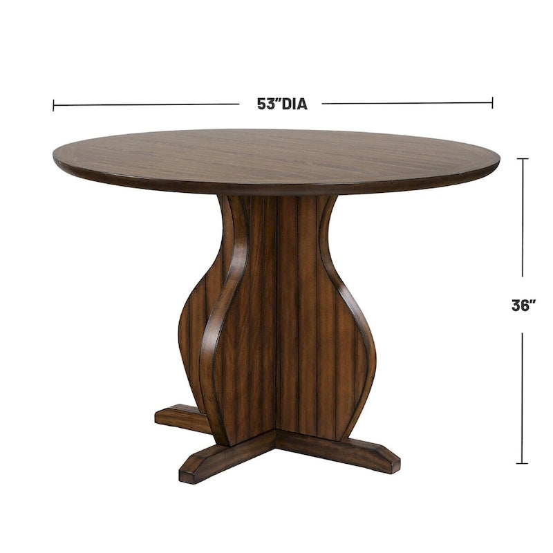Round Counter Height Table in Oak