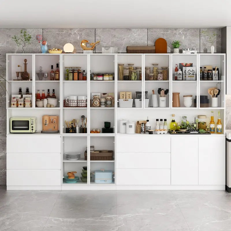 Modular Buffet and Display Cabinet - Modular Design in Pristine White