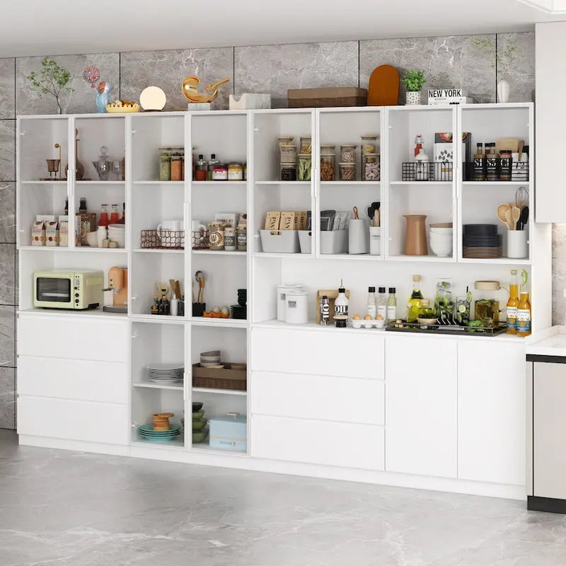 Modular Buffet and Display Cabinet - Modular Design in Pristine White