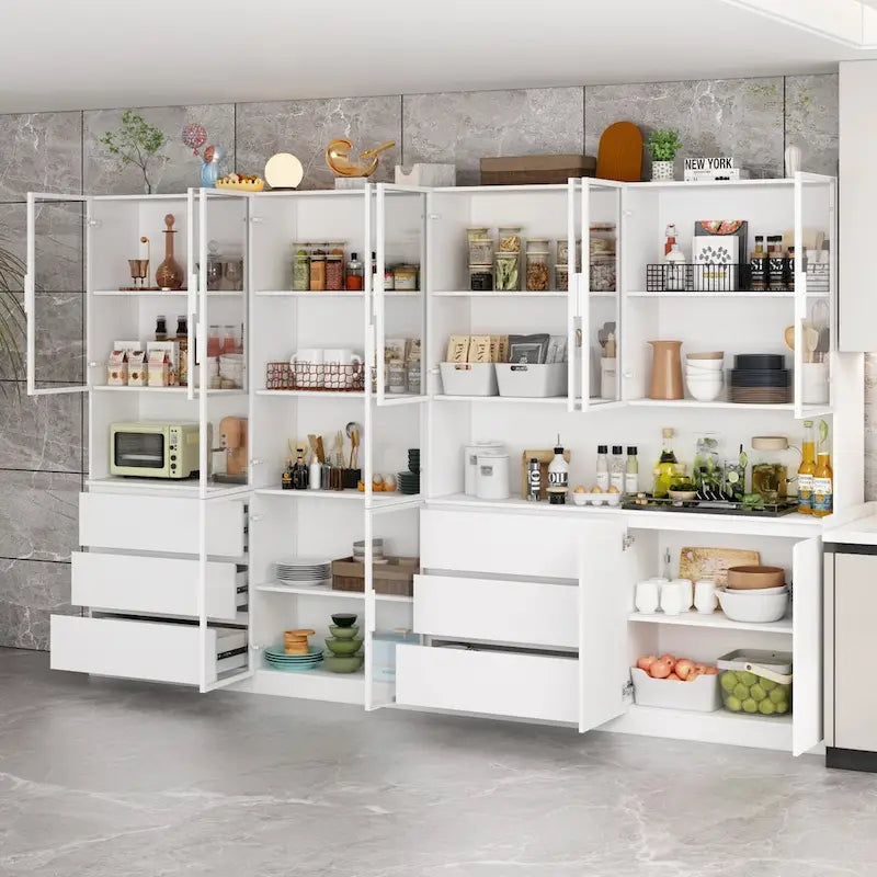 Modular Buffet and Display Cabinet - Modular Design in Pristine White