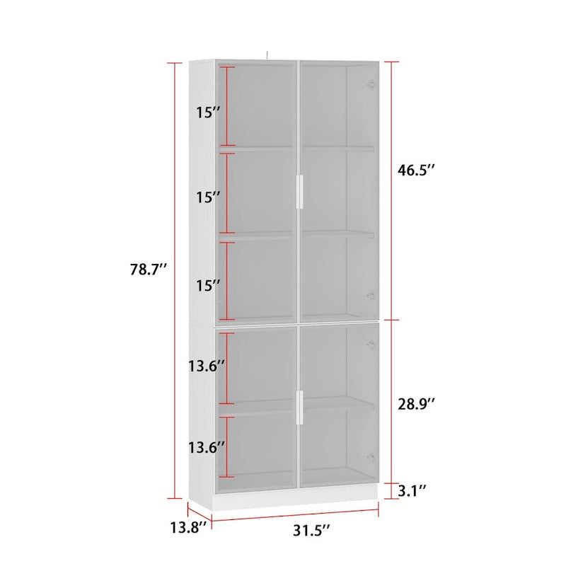 Modular Buffet and Display Cabinet - Modular Design in Pristine White