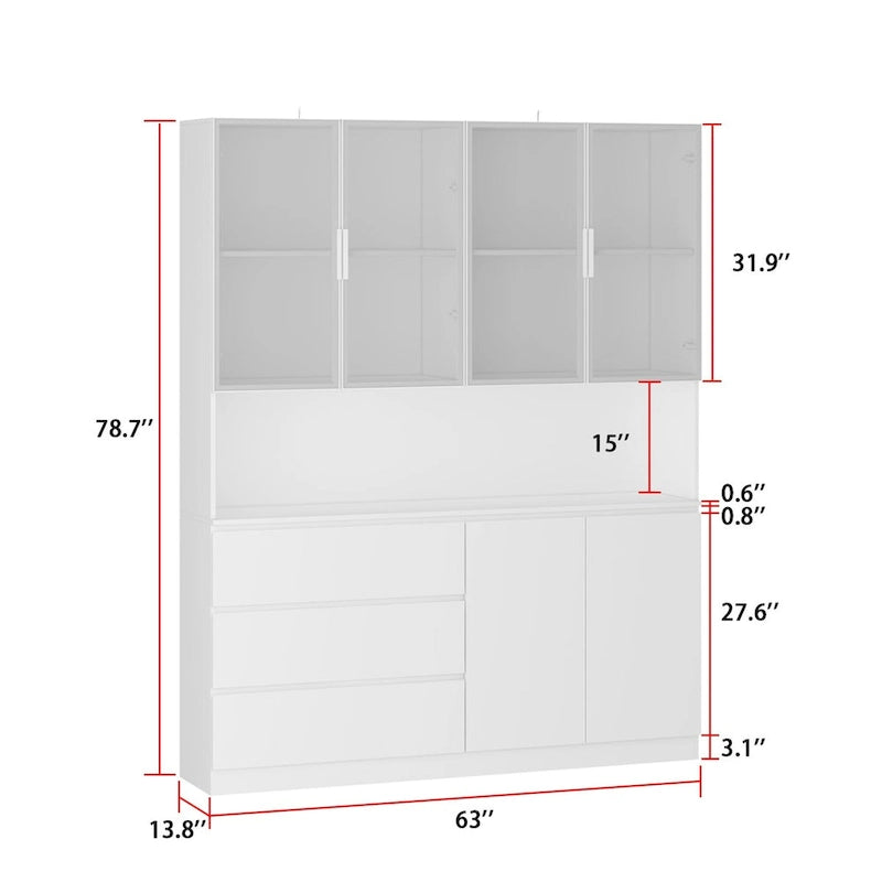 Modular Buffet and Display Cabinet - Modular Design in Pristine White