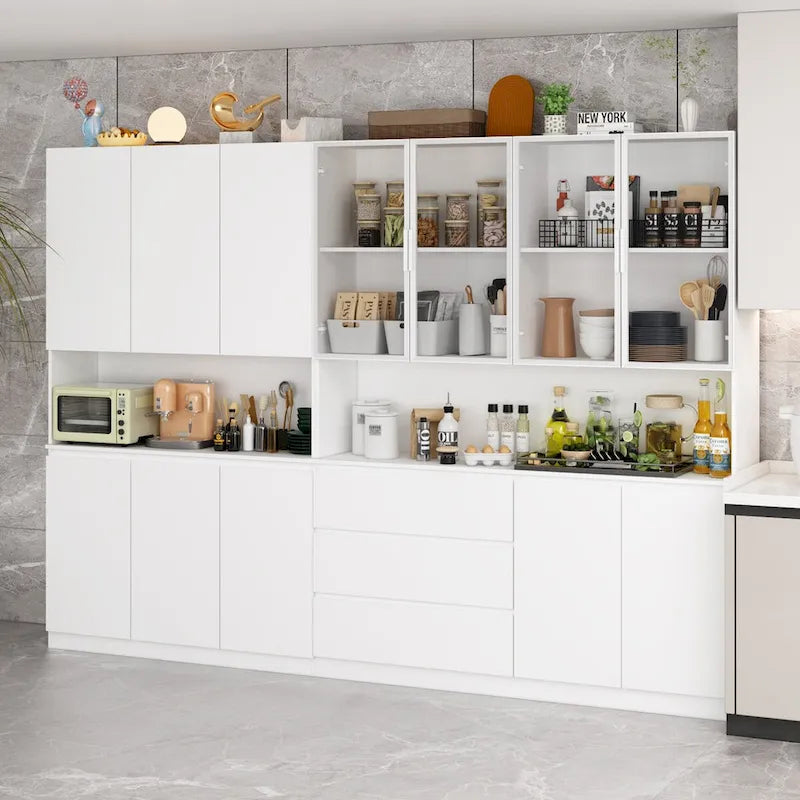 Modular Buffet and Display Cabinet - Modular Design in Pristine White