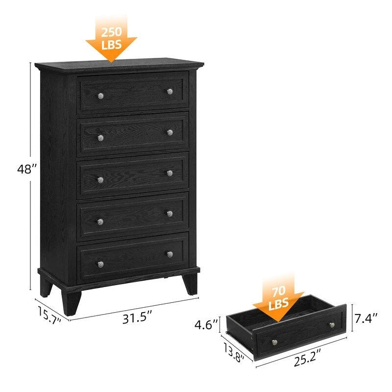 Retro style freestanding chest of drawers