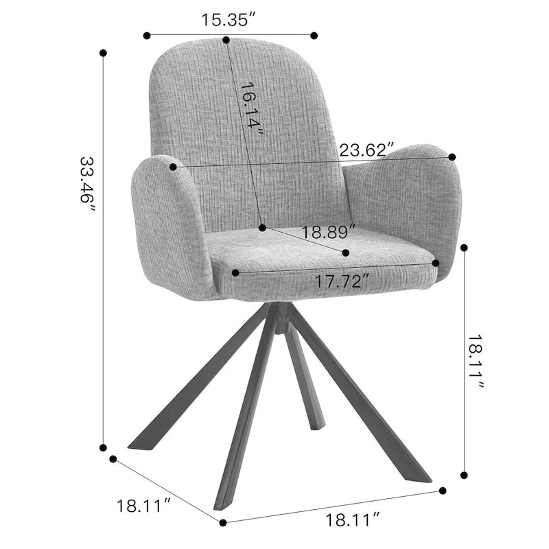 Beacher Pink Linen Fabric Dining Chair with Black Accent Iron Legs