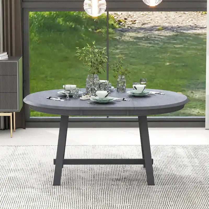 Wood Dining Table Round Extendable Dining Table