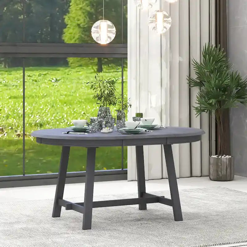 Wood Dining Table Round Extendable Dining Table