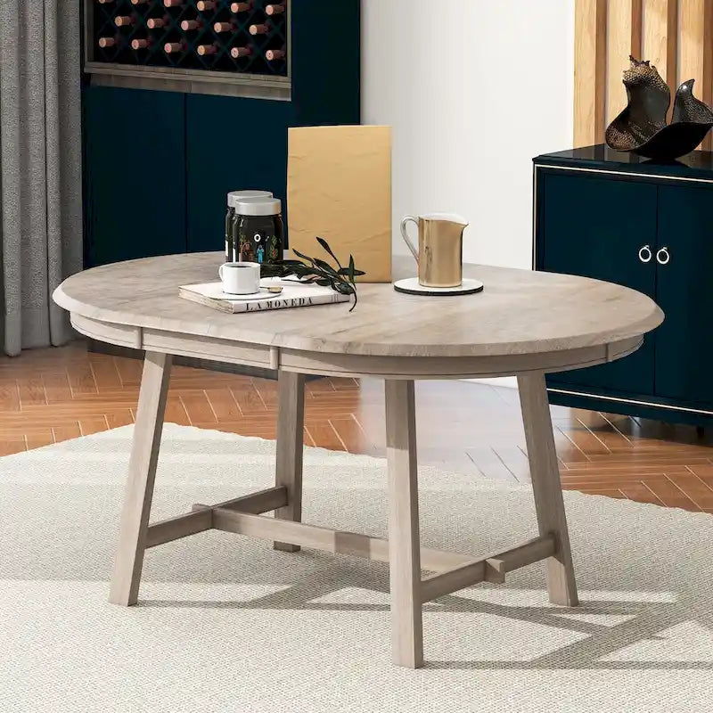 Wood Dining Table Round Extendable Dining Table