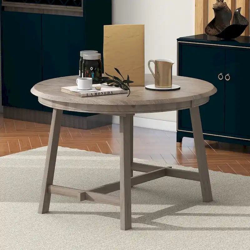 Wood Dining Table Round Extendable Dining Table