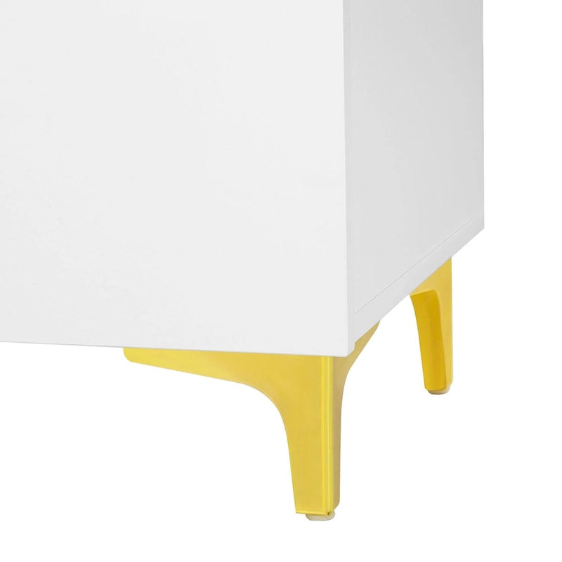 Modern Glossy Finish Light Luxury Storage Cabinet and Adjustable Shelves
