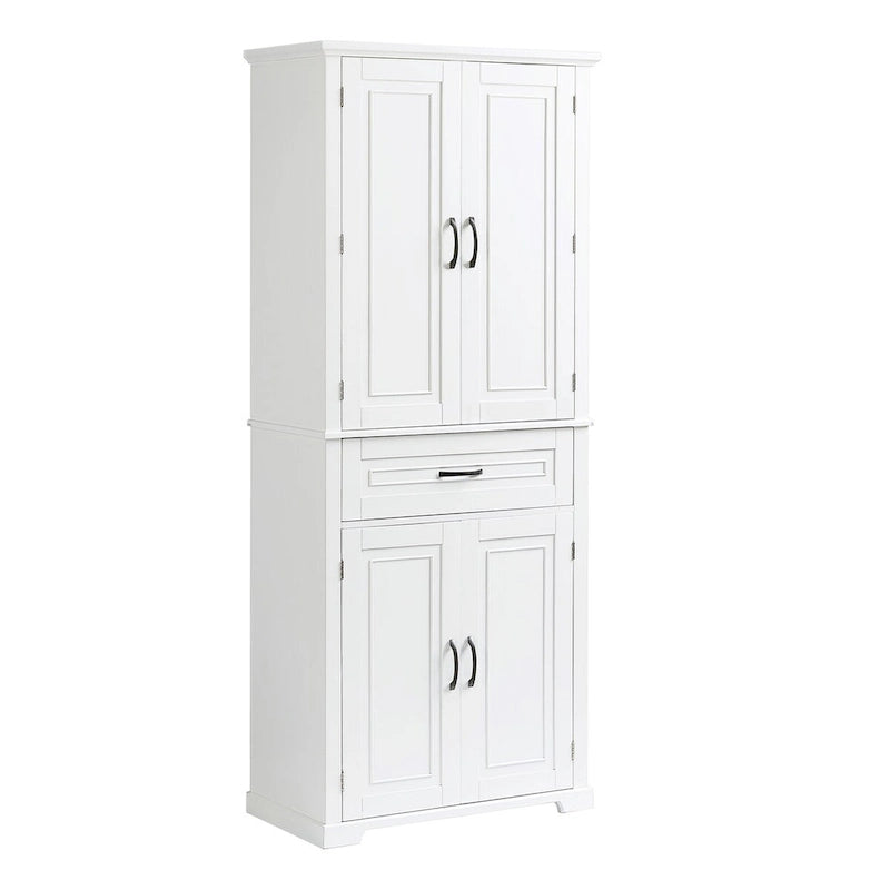 30 in. W x 16 in. D x 72 in. H Bathroom Cabinet with Doors, Drawer and Adjustable Shelves