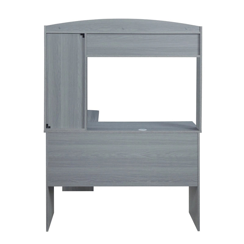 Techni Mobili Modern L-Shaped Desk with Hutch Grey