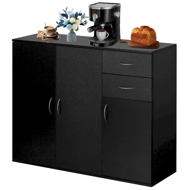 33 Sideboard Buffet Cabinet with Storage, Spacious Table Top, Large Drawers, and Adjustable Shelf - Kitchen Organizer & Storage