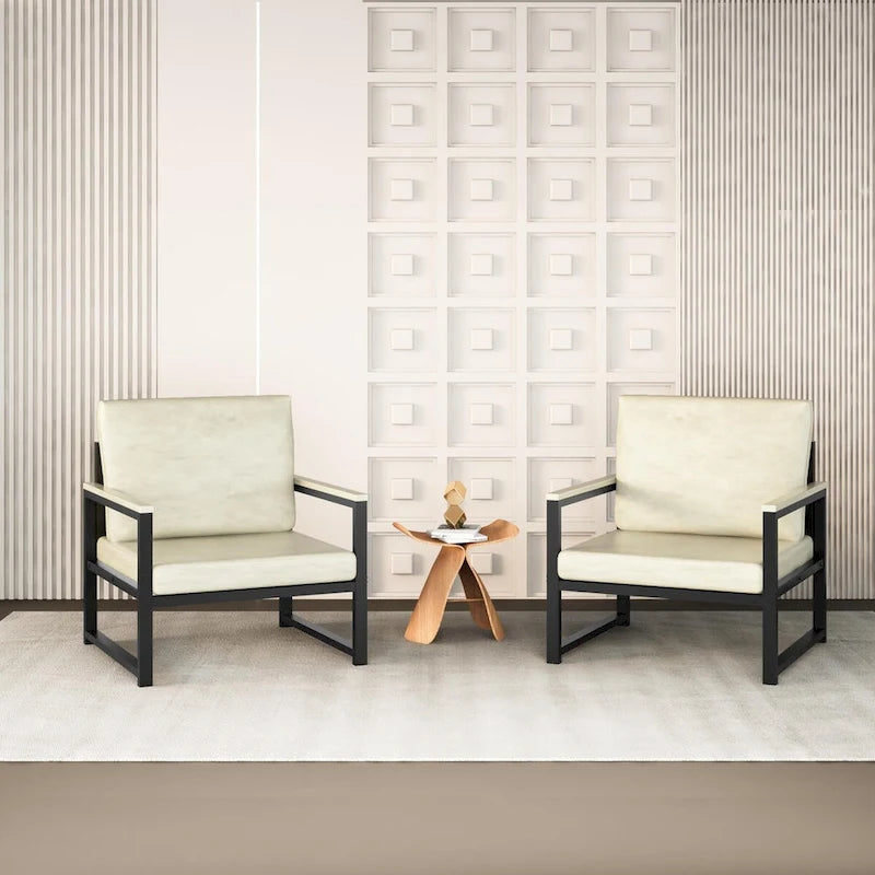 Mieres Single Lazy Boy Sofa Chair, Simple Modern Sofa Chair with Armrests for Living Room, Office, Bedroom, Beige/Khaki