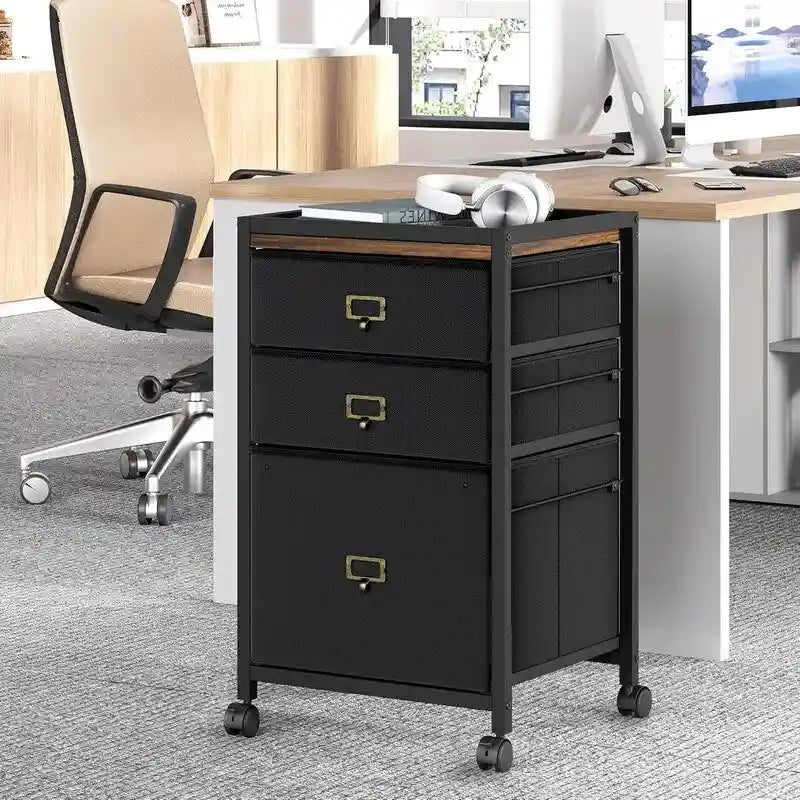 3 Drawer Mobile File Cabinet,with Rolling Wheel and Lock Suit